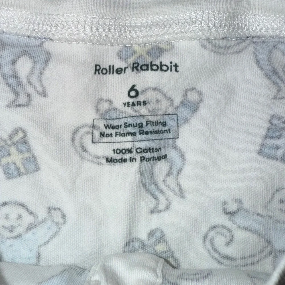 Roller Rabbit Kids Pajama Top Long‎ Sleeve Monkey Print Size 6 Cotton